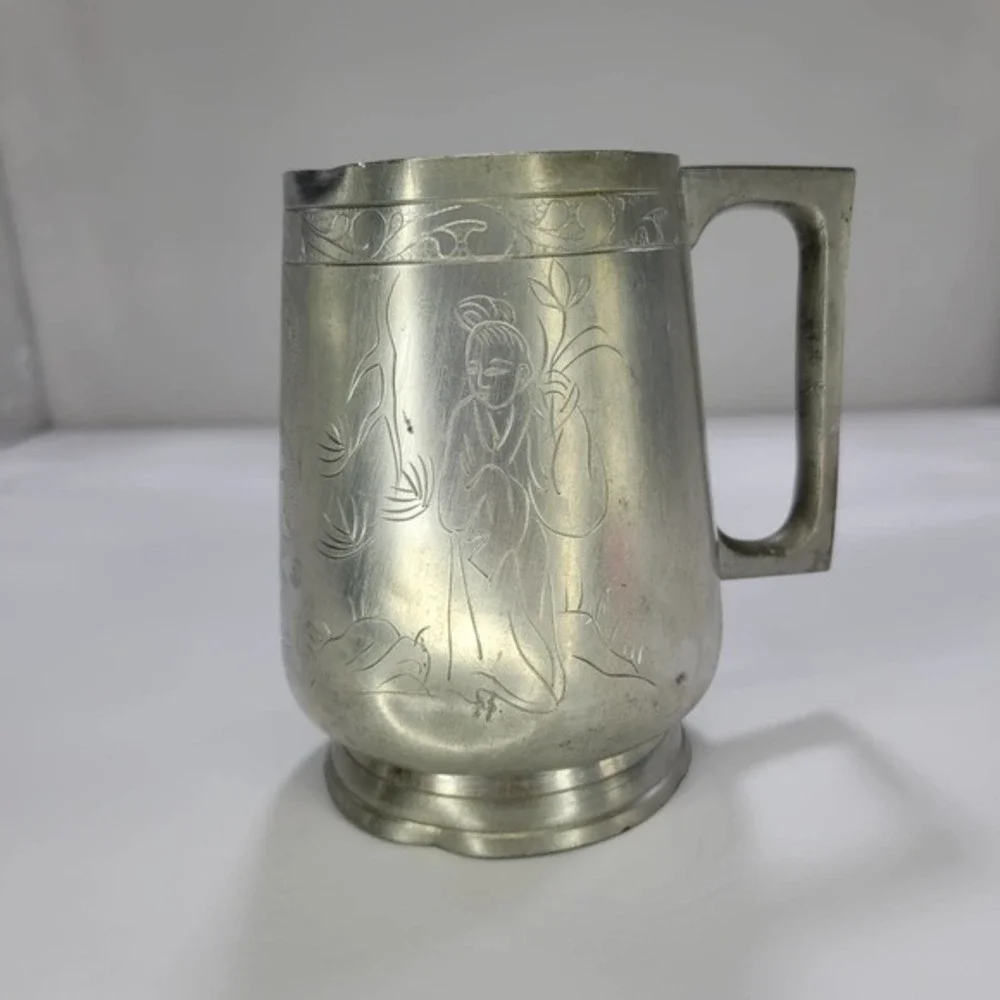 Vintage Chinese Sweet 甘 Huangjiu Pewter Mug